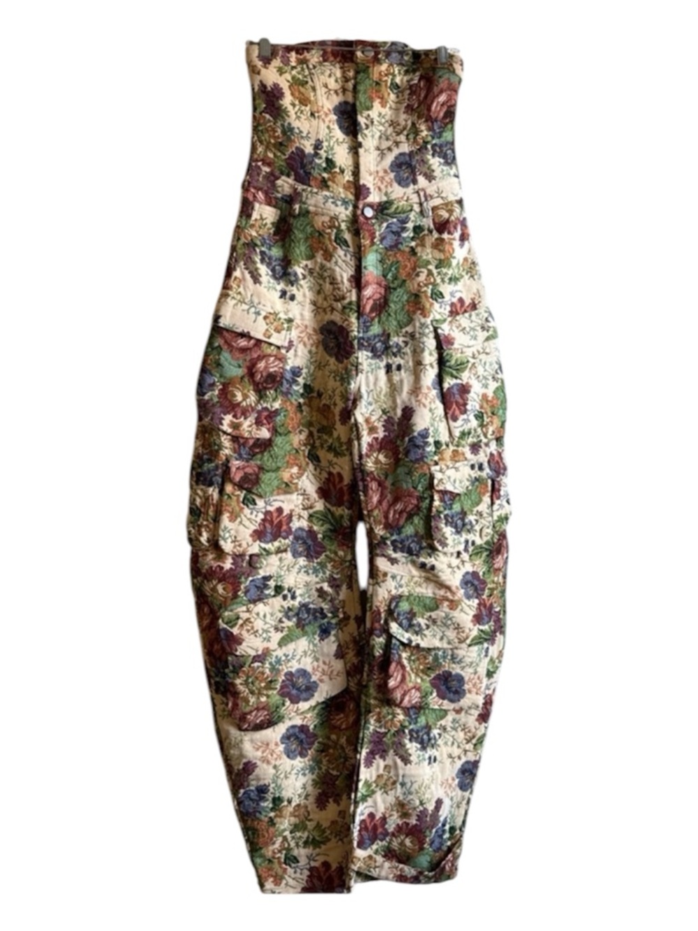 Akira Strapless Floral Cargo Jumpsuit in Multicolor - Picture 8 of 10